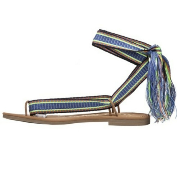 Sam & Libby Blossom Braided Tie Flat Sandals New - Picture 4 of 7